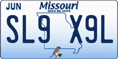 MO license plate SL9X9L