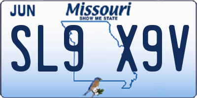 MO license plate SL9X9V