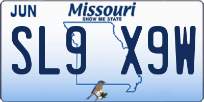 MO license plate SL9X9W