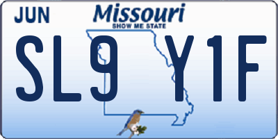 MO license plate SL9Y1F