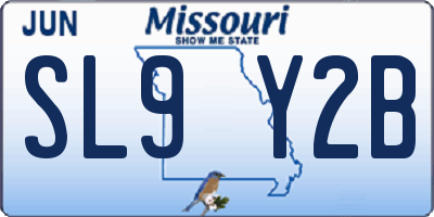 MO license plate SL9Y2B