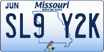 MO license plate SL9Y2K