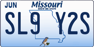 MO license plate SL9Y2S