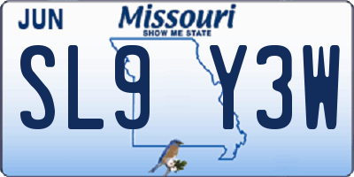 MO license plate SL9Y3W