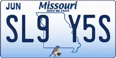 MO license plate SL9Y5S