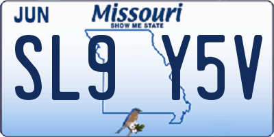 MO license plate SL9Y5V