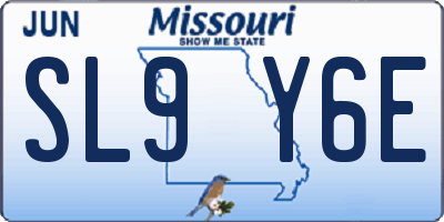 MO license plate SL9Y6E