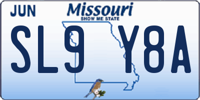 MO license plate SL9Y8A