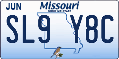 MO license plate SL9Y8C