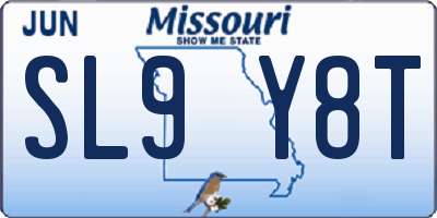 MO license plate SL9Y8T