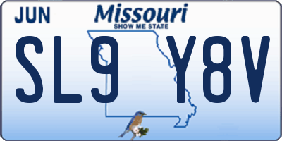 MO license plate SL9Y8V