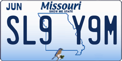 MO license plate SL9Y9M