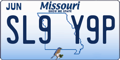 MO license plate SL9Y9P