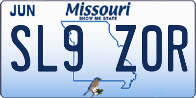MO license plate SL9Z0R