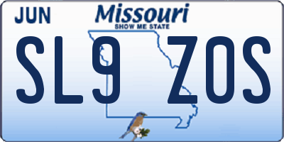 MO license plate SL9Z0S