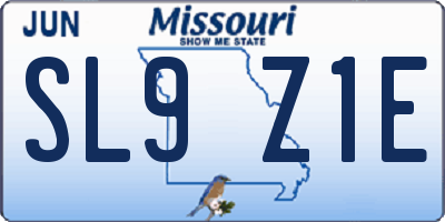 MO license plate SL9Z1E
