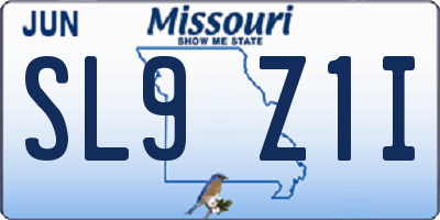 MO license plate SL9Z1I