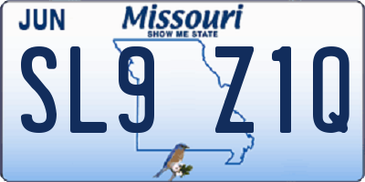 MO license plate SL9Z1Q