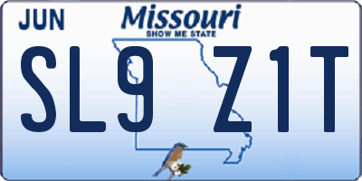 MO license plate SL9Z1T