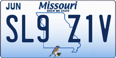 MO license plate SL9Z1V