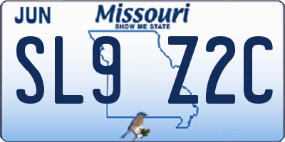 MO license plate SL9Z2C
