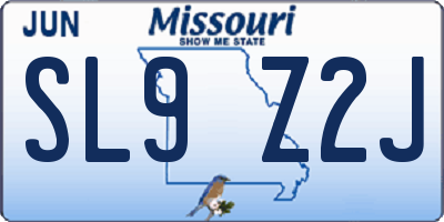 MO license plate SL9Z2J