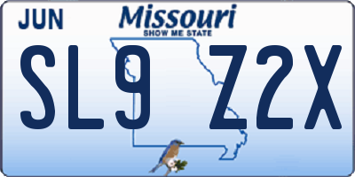 MO license plate SL9Z2X