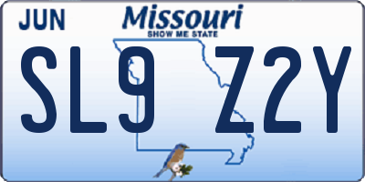 MO license plate SL9Z2Y