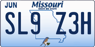 MO license plate SL9Z3H