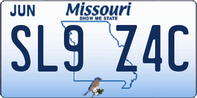 MO license plate SL9Z4C