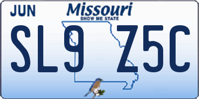 MO license plate SL9Z5C