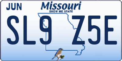 MO license plate SL9Z5E