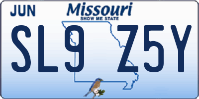 MO license plate SL9Z5Y