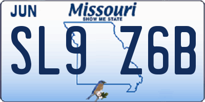 MO license plate SL9Z6B