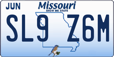 MO license plate SL9Z6M