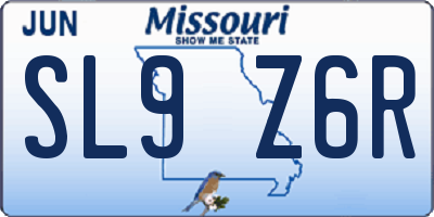 MO license plate SL9Z6R