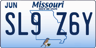 MO license plate SL9Z6Y