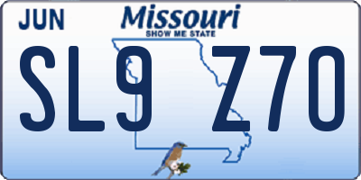 MO license plate SL9Z7O