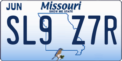 MO license plate SL9Z7R