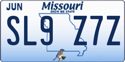 MO license plate SL9Z7Z