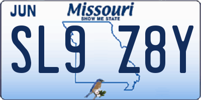 MO license plate SL9Z8Y
