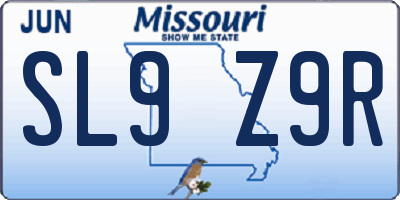 MO license plate SL9Z9R