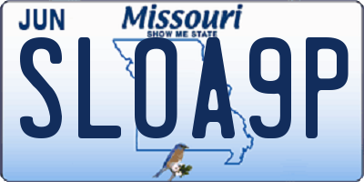 MO license plate SLOA9P