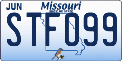 MO license plate STF099