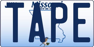 MO license plate TAPE