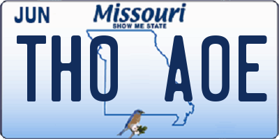 MO license plate TH0A0E