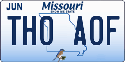 MO license plate TH0A0F