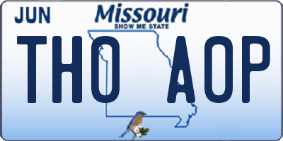 MO license plate TH0A0P