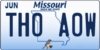 MO license plate TH0A0W