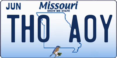 MO license plate TH0A0Y